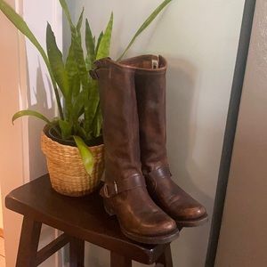 Frye knee high brown leather boots size 8